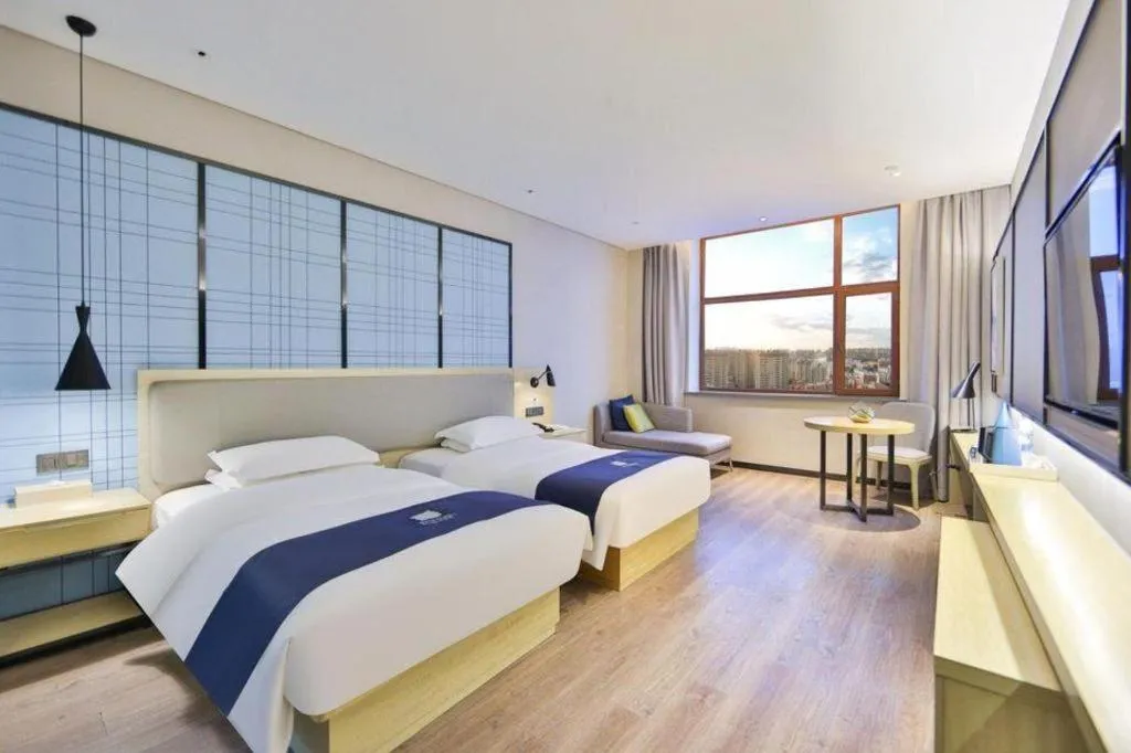 Bed in Echarm Hotel Hengshui 2nd High School High-speed Railway Station