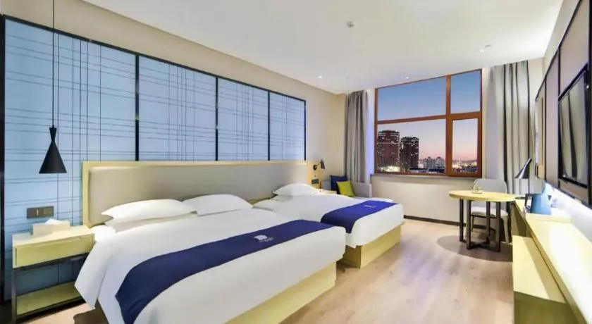 Bed in Echarm Hotel Hengshui 2nd High School High-speed Railway Station