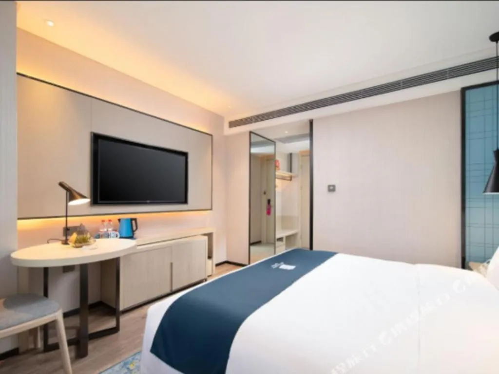 Bed in Echarm Hotel Hengshui 2nd High School High-speed Railway Station