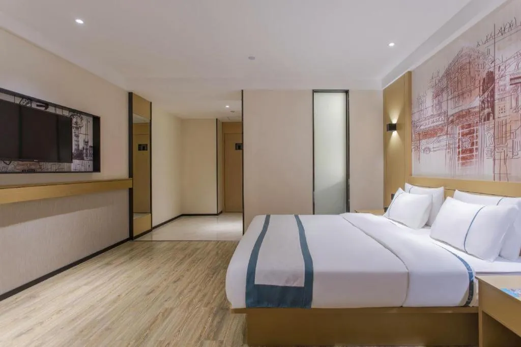 Bed in City Comfort Inn Handan New Century Plaza
