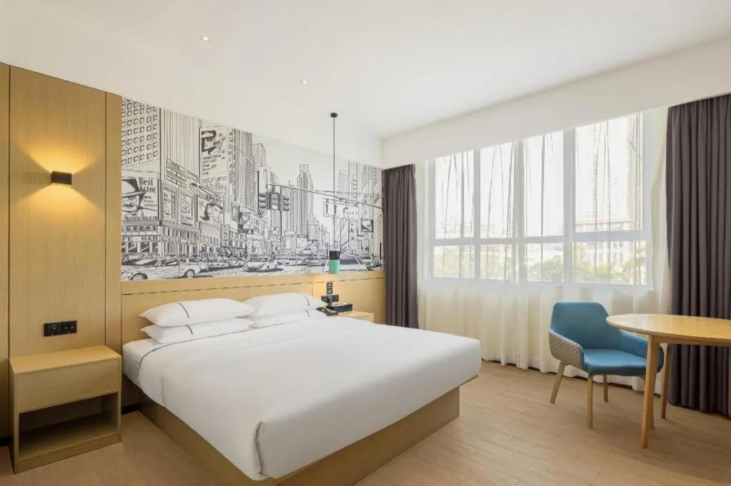 Bed in City Comfort Inn Tangshan Railway Station Lunan District Government