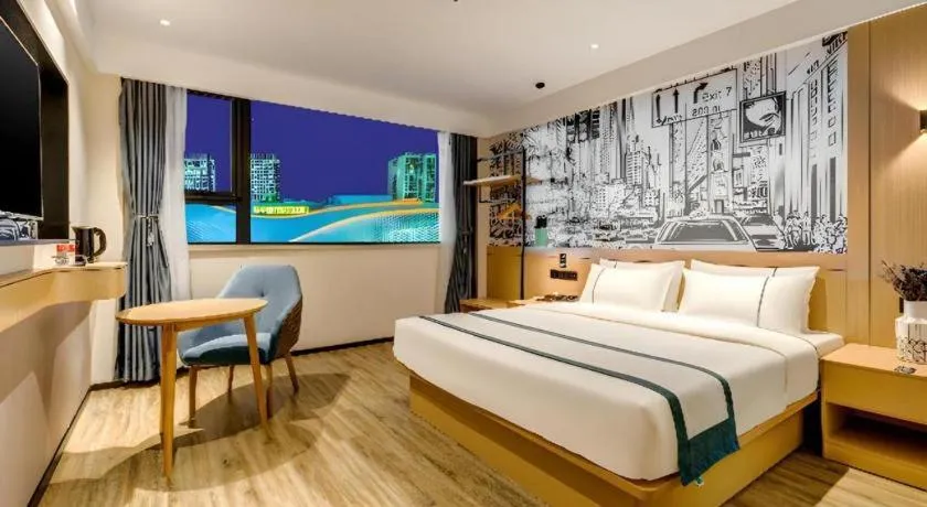 Bed in City Comfort Inn Tangshan Railway Station Lunan District Government