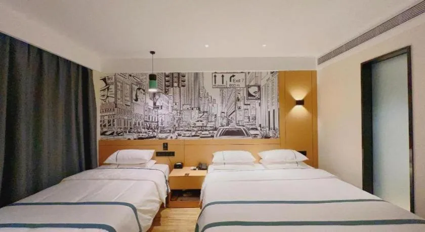 Bed in City Comfort Inn Tangshan Railway Station Lunan District Government