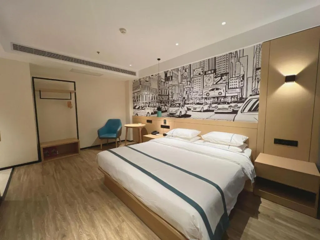 Bed in City Comfort Inn Tangshan Railway Station Lunan District Government