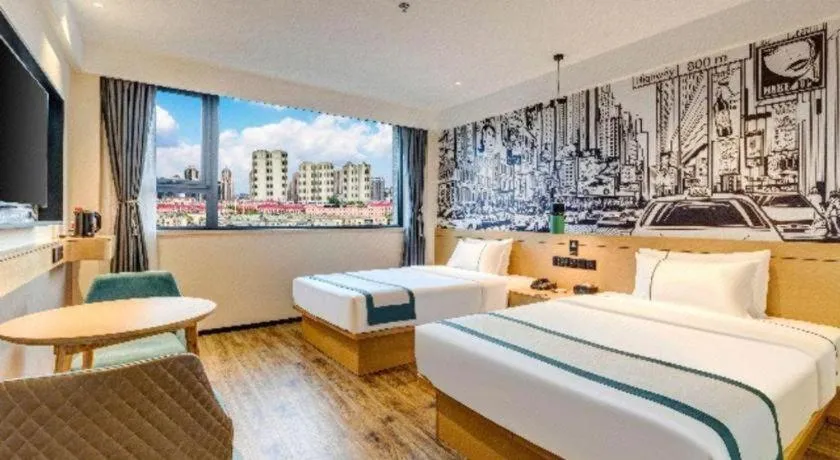 Bed in City Comfort Inn Tangshan Railway Station Lunan District Government