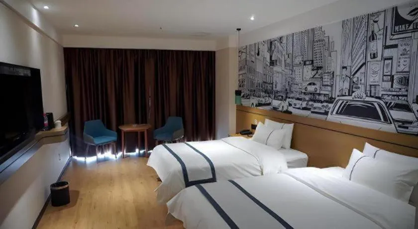 Bed in City Comfort Inn Chongqing Yongchuan Xuefu Avenue Wanda