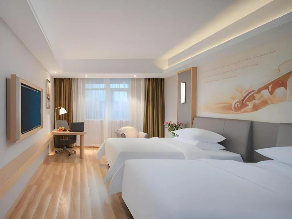 Bed in Vienna Hotel Shanghai Hongqiao Hub National Exhibition Center Huqingping Road