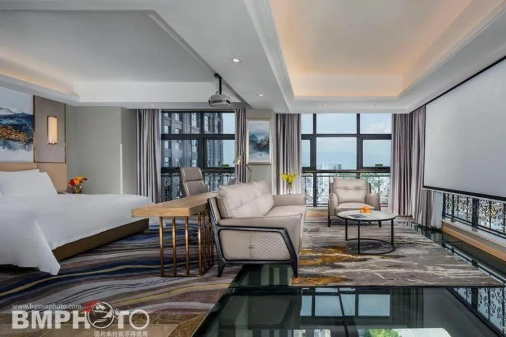 Bed in Vienna Hotel Shaanxi Hanzhong Central Square High-Speed Railway Station