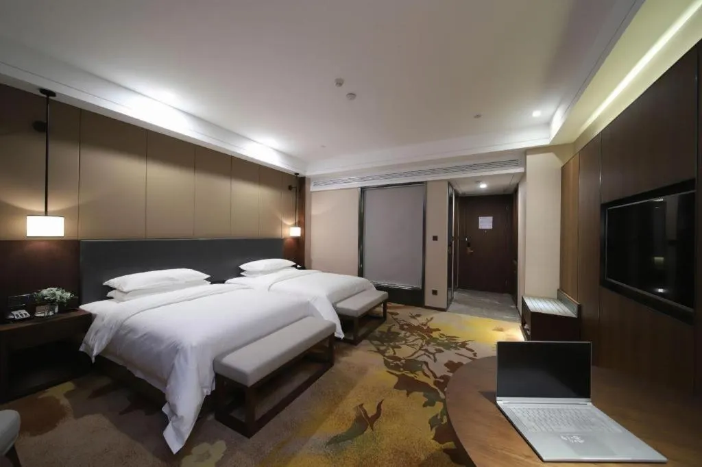 Bed in Venus Royal Hotel Ordos Yijinhuoluo Banner Olympic