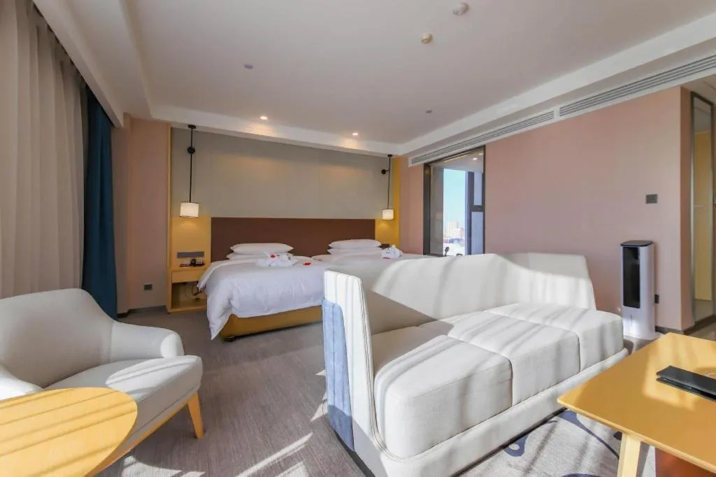 Bed in Venus Royal Hotel Ordos Yijinhuoluo Banner Olympic