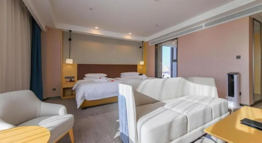 Bed in Venus Royal Hotel Ordos Yijinhuoluo Banner Olympic