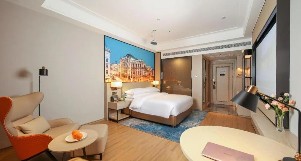 Bed in Vienna Hotel Shaanxi Xiianyang Yangling South Station