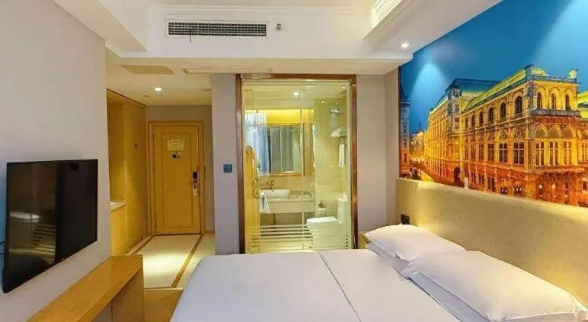 Bed in Vienna Hotel Anhui Huainan Shou County South Gate of Ancient Town Jinrun Central City