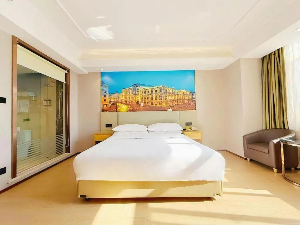 Bed in Vienna Hotel Anhui Huainan Shou County South Gate of Ancient Town Jinrun Central City
