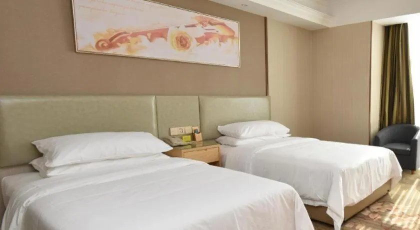 Bed in Vienna Hotel Anhui Huainan Shou County South Gate of Ancient Town Jinrun Central City