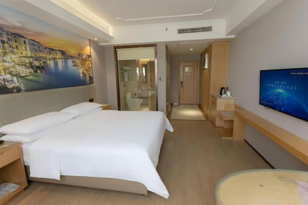 Bed in Vienna Hotel Anhui Huainan Shou County South Gate of Ancient Town Jinrun Central City