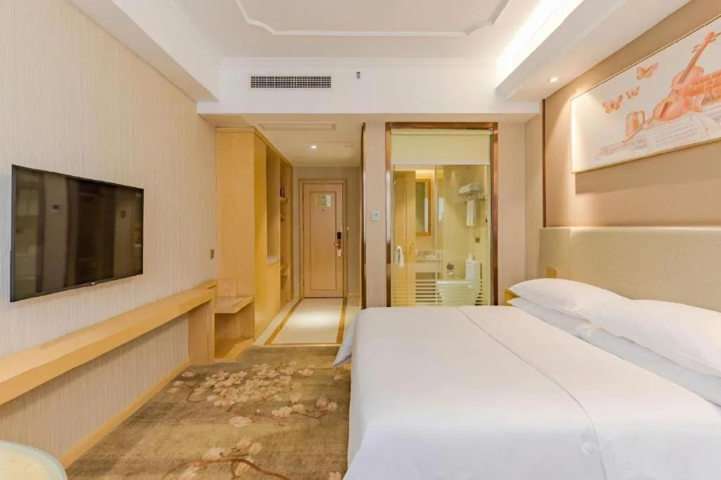 Bed in Vienna Hotel Anhui Huainan Shou County South Gate of Ancient Town Jinrun Central City