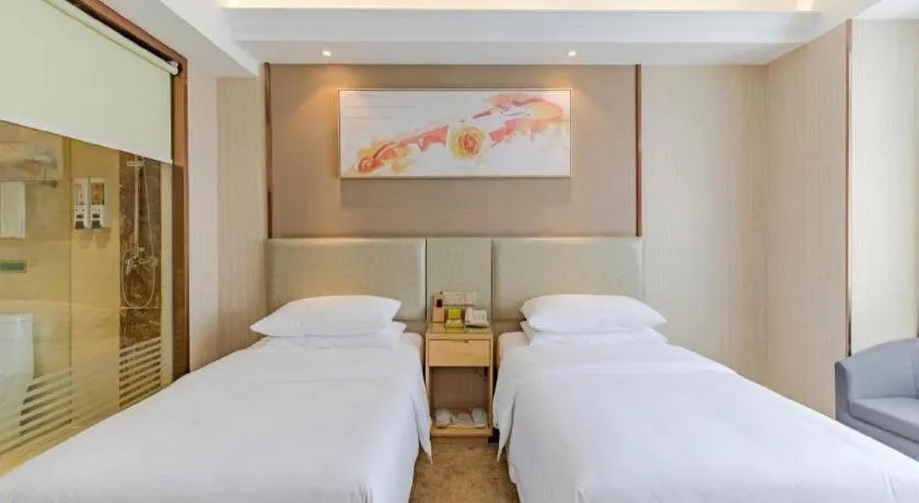 Bed in Vienna Hotel Anhui Huainan Shou County South Gate of Ancient Town Jinrun Central City