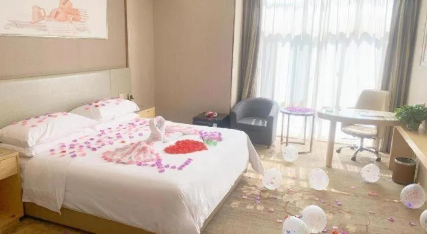 Bed in Vienna Hotel Anhui Huainan Shou County South Gate of Ancient Town Jinrun Central City