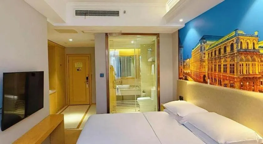 Bed in Vienna Hotel Anhui Huainan Shou County South Gate of Ancient Town Jinrun Central City