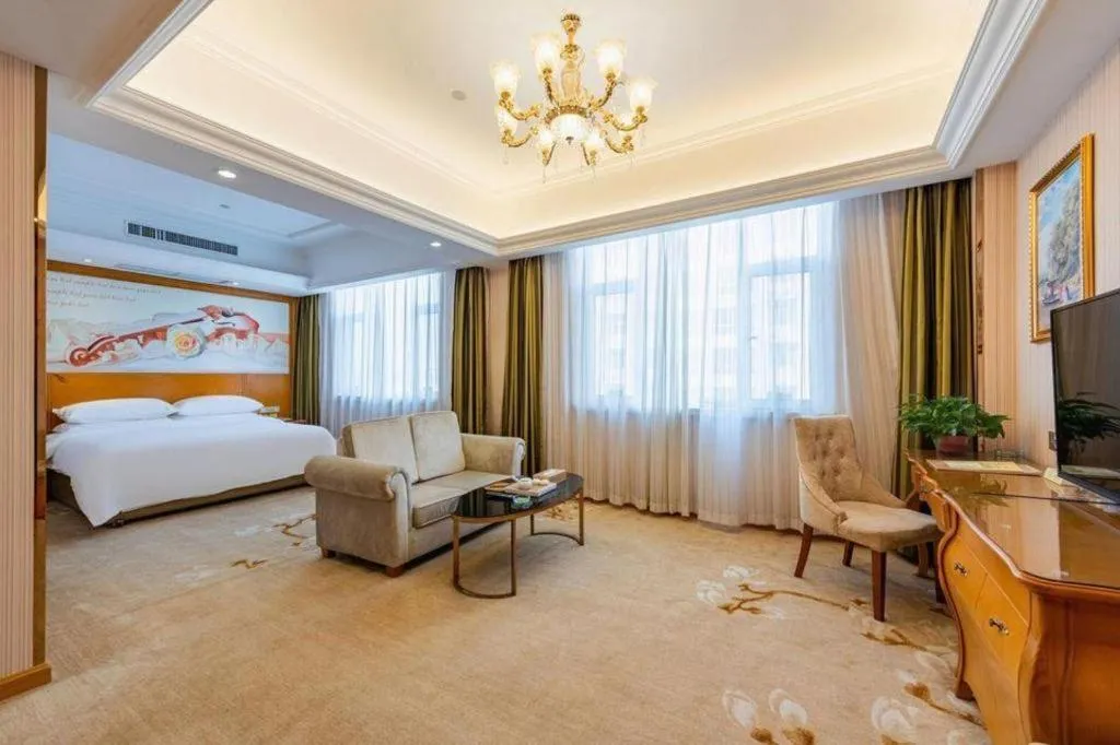 Bed in Vienna Hotel Hebei Hengshui High-Speed Railway Station