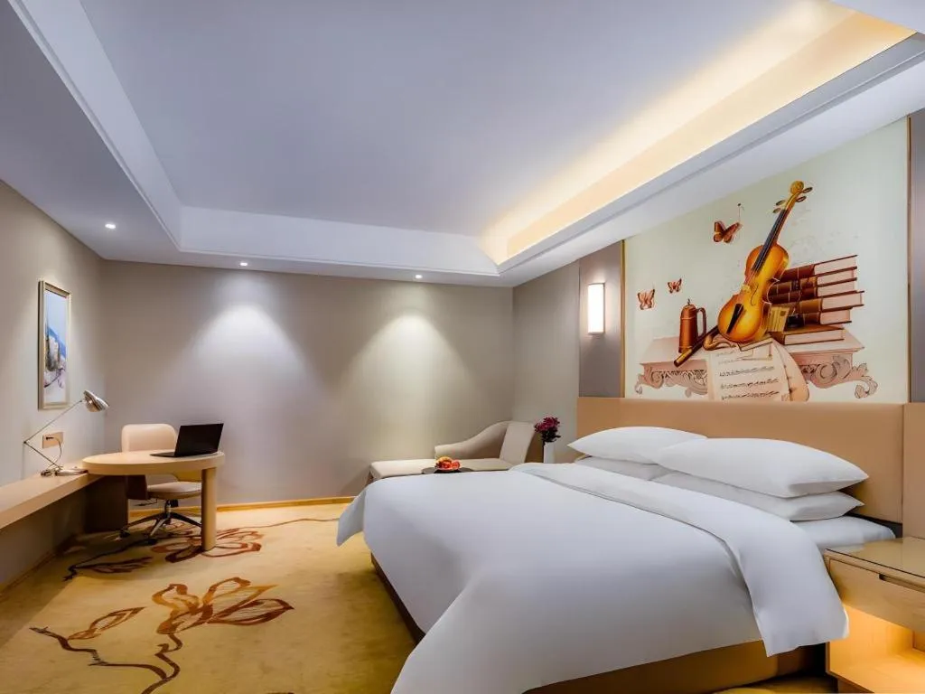 Bed in Vienna Hotel Anhui Fuyang Funan Bailing Apartment