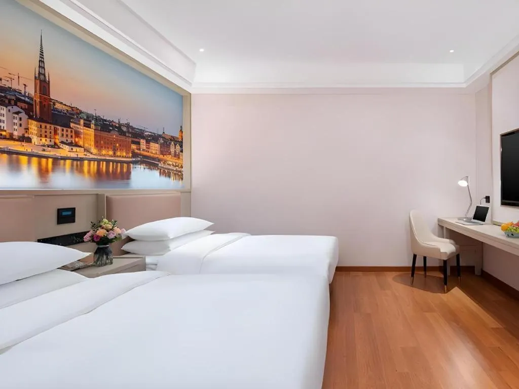 Bed in Vienna Hotel Beijing Changping Metro Station