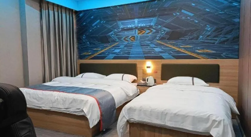 Bed in Jun Light Hotel Jiangxi Jiujiang Yongxiu County Dongyong Mall