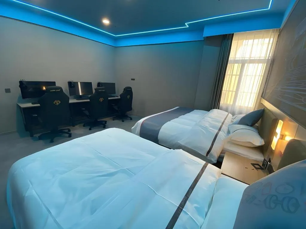 Bed in Jun Light Hotel Jiangxi Jiujiang Yongxiu County Dongyong Mall