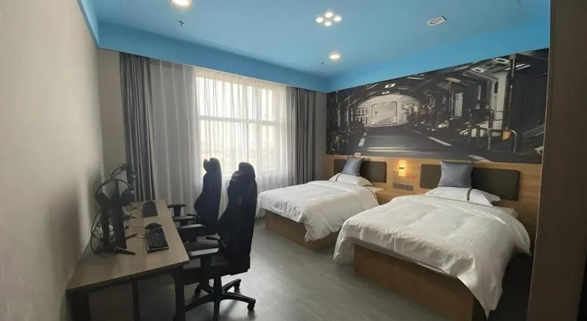 Bed in Jun Light Hotel Jiangxi Jiujiang Yongxiu County Dongyong Mall