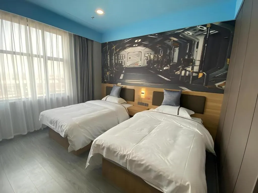 Bed in Jun Light Hotel Jiangxi Jiujiang Yongxiu County Dongyong Mall