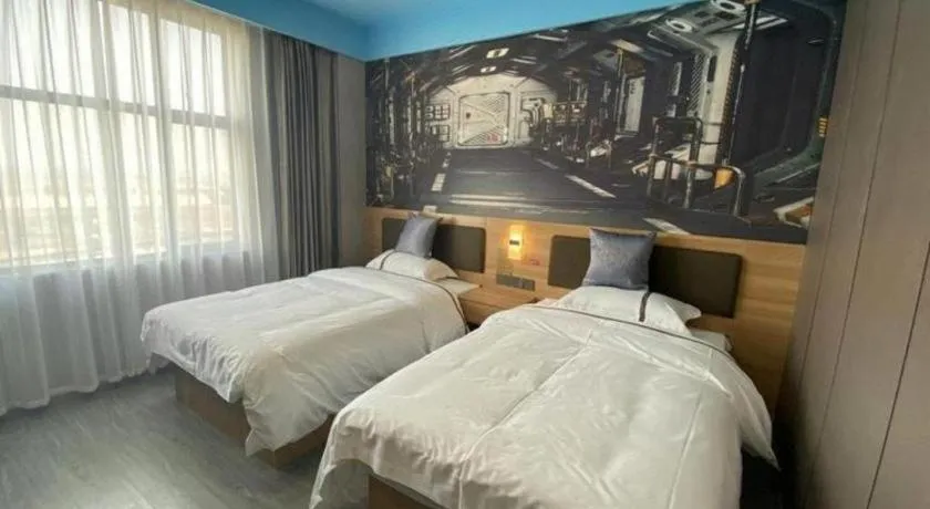 Bed in Jun Light Hotel Jiangxi Jiujiang Yongxiu County Dongyong Mall