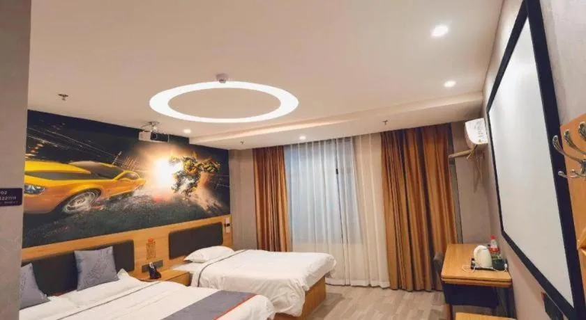 Bed in Jun Light Hotel Jiangxi Jiujiang Yongxiu County Dongyong Mall