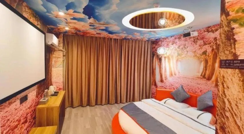 Bed in Jun Light Hotel Jiangxi Jiujiang Yongxiu County Dongyong Mall