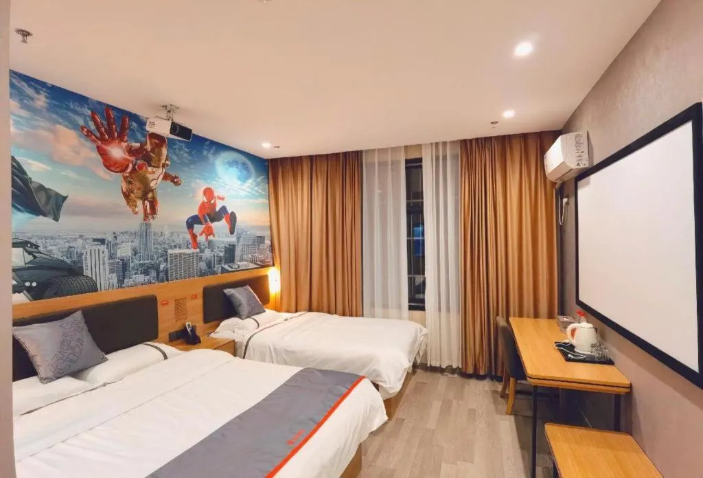 Bed in Jun Light Hotel Jiangxi Jiujiang Yongxiu County Dongyong Mall