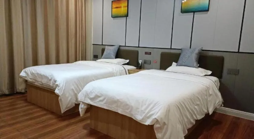 Bed in Jun Light Hotel Jiangxi Jiujiang Yongxiu County Dongyong Mall