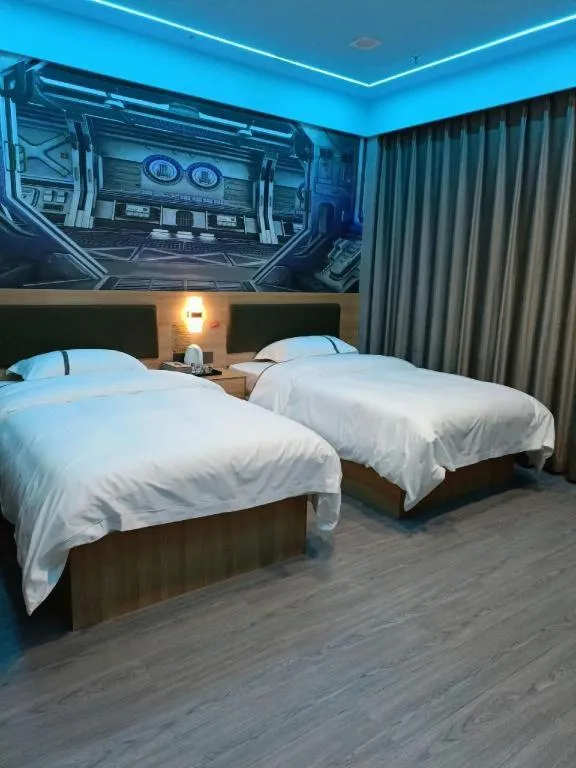Bed in Jun Light Hotel Jiangxi Jiujiang Yongxiu County Dongyong Mall
