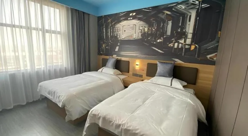Bed in Jun Light Hotel Jiangxi Jiujiang Yongxiu County Dongyong Mall