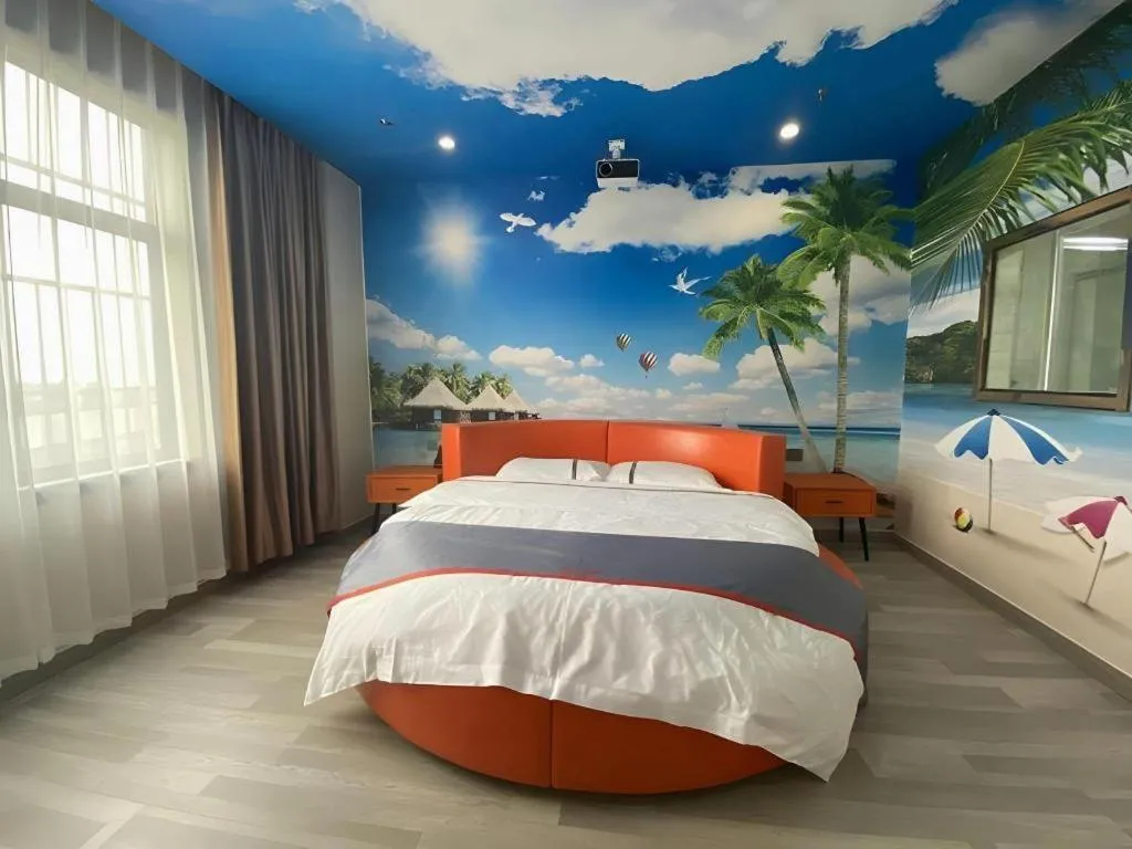 Bed in Jun Light Hotel Jiangxi Jiujiang Yongxiu County Dongyong Mall