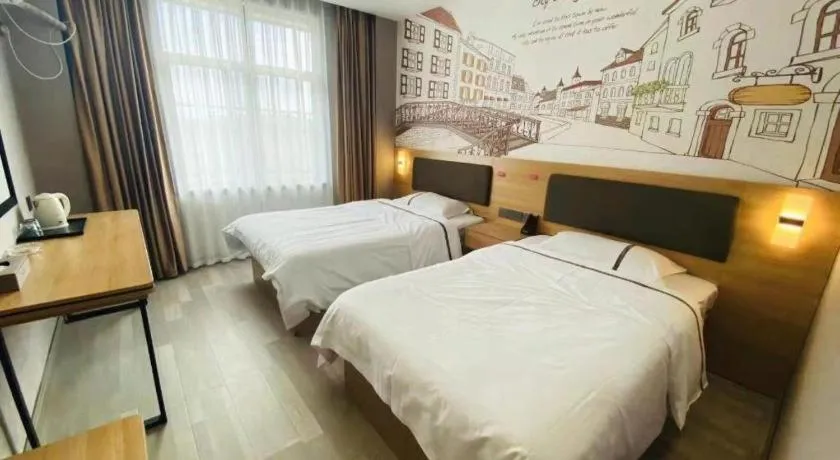 Bed in Jun Light Hotel Jiangxi Jiujiang Yongxiu County Dongyong Mall