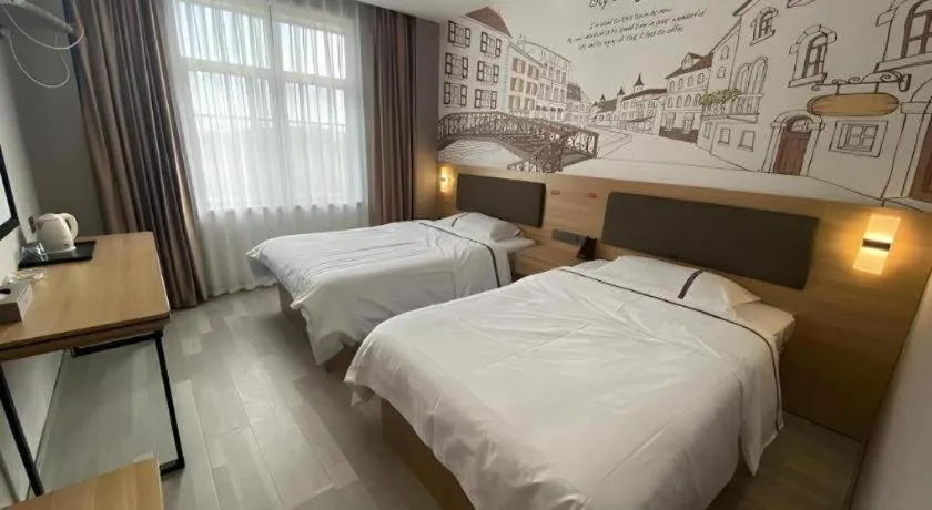 Bed in Jun Light Hotel Jiangxi Jiujiang Yongxiu County Dongyong Mall