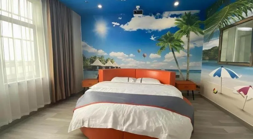 Bed in Jun Light Hotel Jiangxi Jiujiang Yongxiu County Dongyong Mall