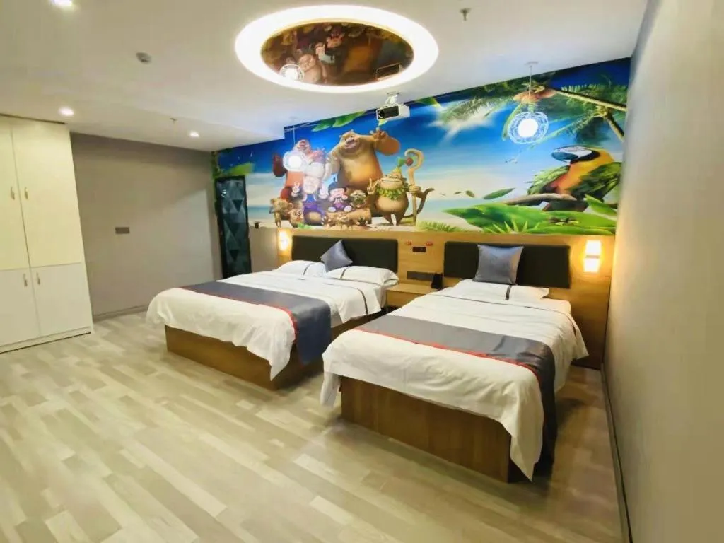 Bed in Jun Light Hotel Jiangxi Jiujiang Yongxiu County Dongyong Mall