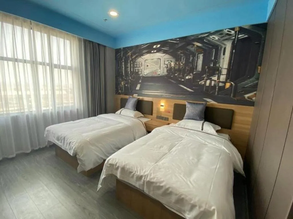 Bed in Jun Light Hotel Jiangxi Jiujiang Yongxiu County Dongyong Mall