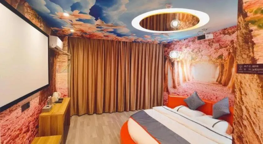 Bed in Jun Light Hotel Jiangxi Jiujiang Yongxiu County Dongyong Mall