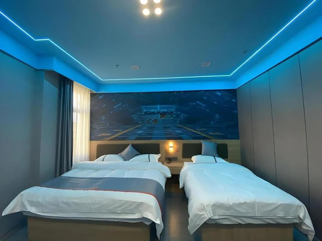 Bed in Jun Light Hotel Jiangxi Jiujiang Yongxiu County Dongyong Mall