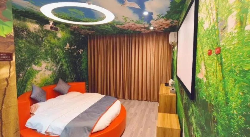 Bed in Jun Light Hotel Jiangxi Jiujiang Yongxiu County Dongyong Mall