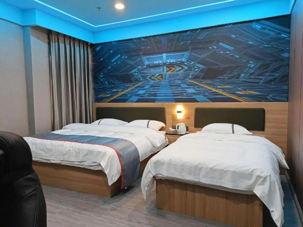 Bed in Jun Light Hotel Jiangxi Jiujiang Yongxiu County Dongyong Mall