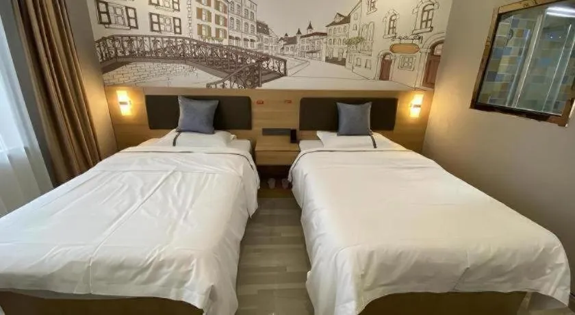Bed in Jun Light Hotel Jiangxi Jiujiang Yongxiu County Dongyong Mall