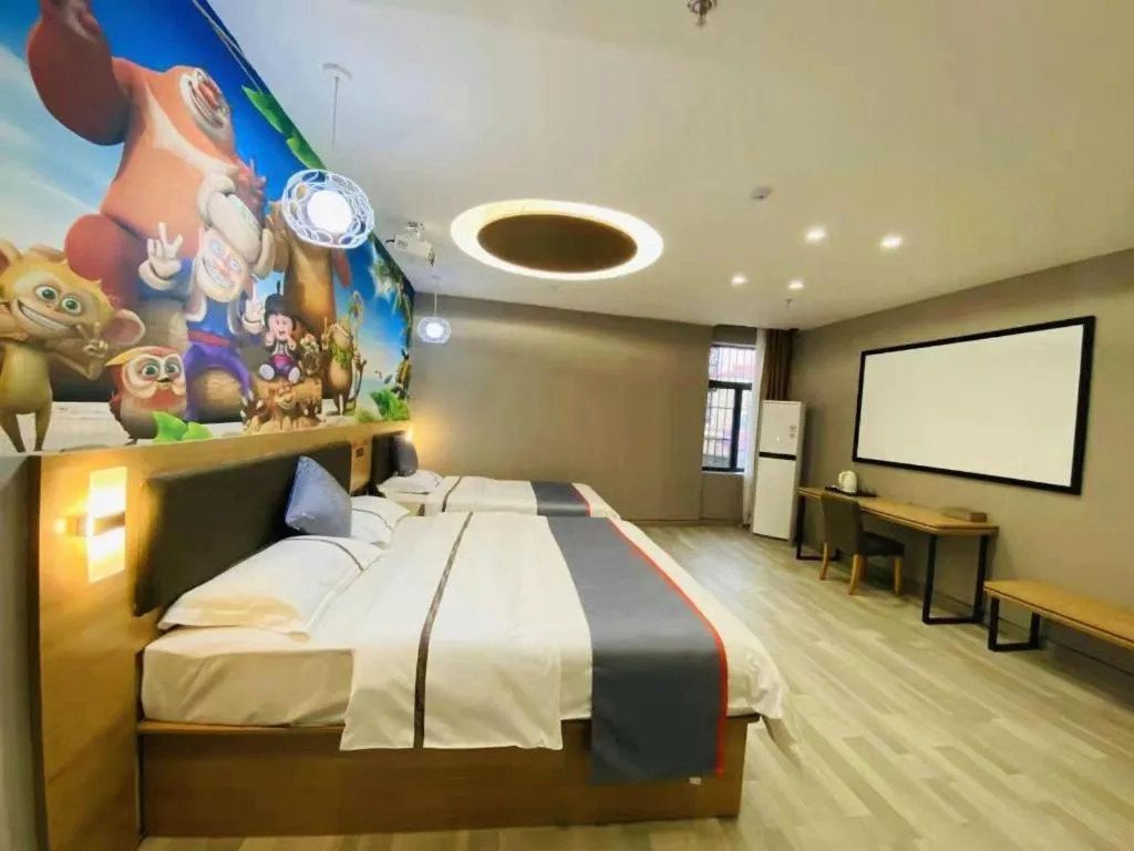 Bed in Jun Light Hotel Jiangxi Jiujiang Yongxiu County Dongyong Mall